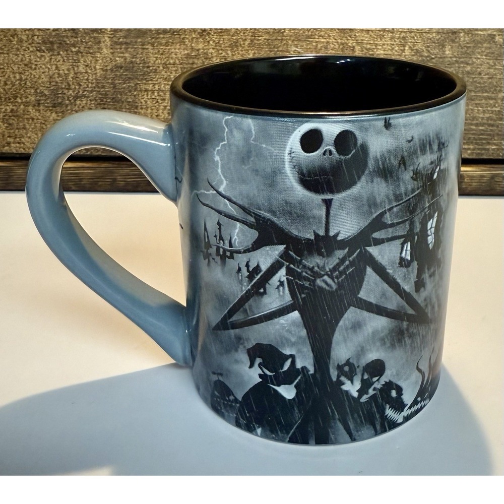 Disney Nightmare Before‎ Christmas Jack Skellington Mug Grey Black 20oz 4.25"H